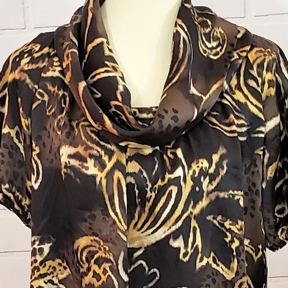 ANNE KLEIN Silk Cowl Neck Blouse - Picture 2 of 6